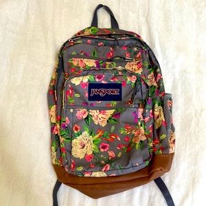 JANSPORT Floral Grey Student Backpack